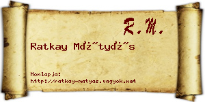 Ratkay Mátyás névjegykártya