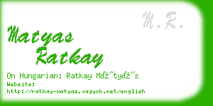 matyas ratkay business card